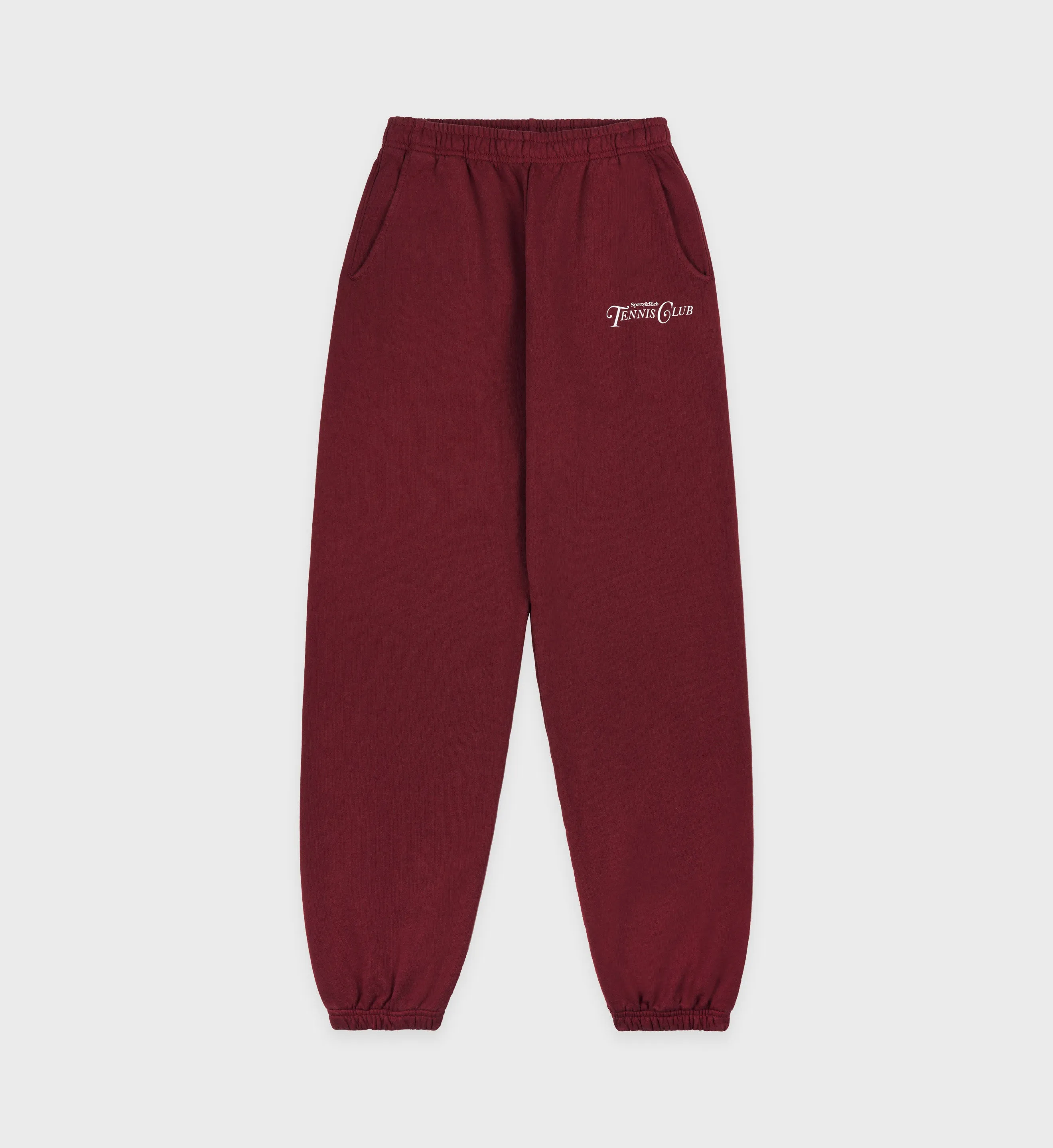 Rizzoli Tennis Sweatpant - Merlot/White sold by Sporty and Rich