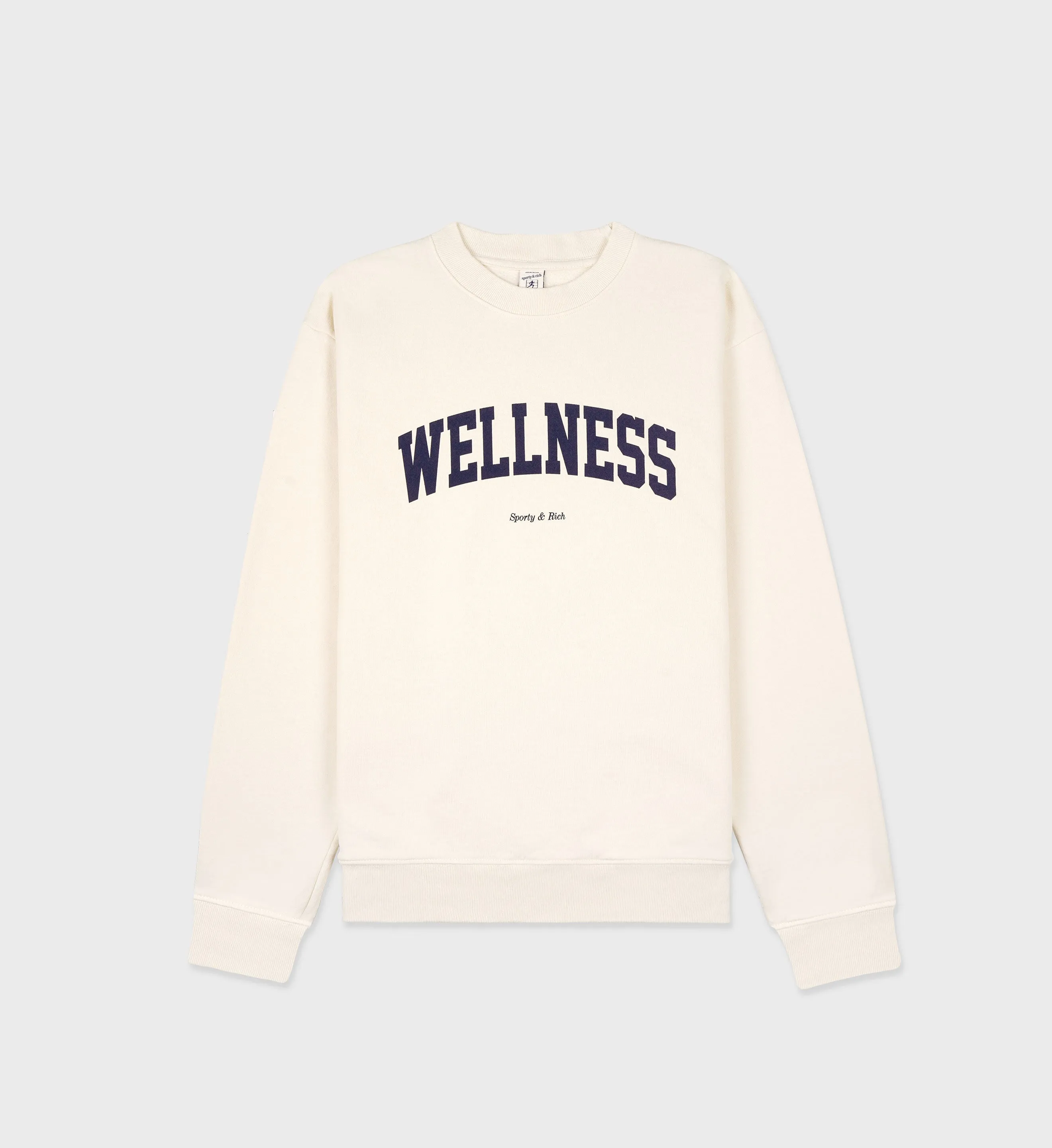 Wellness Ivy Crewneck - Cream/Navy sold by Sporty and Rich
