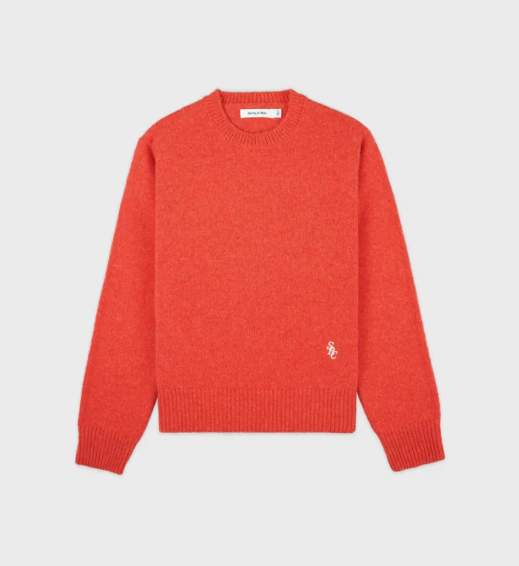 SRC Wool Crewneck - Cherry sold by Sporty and Rich