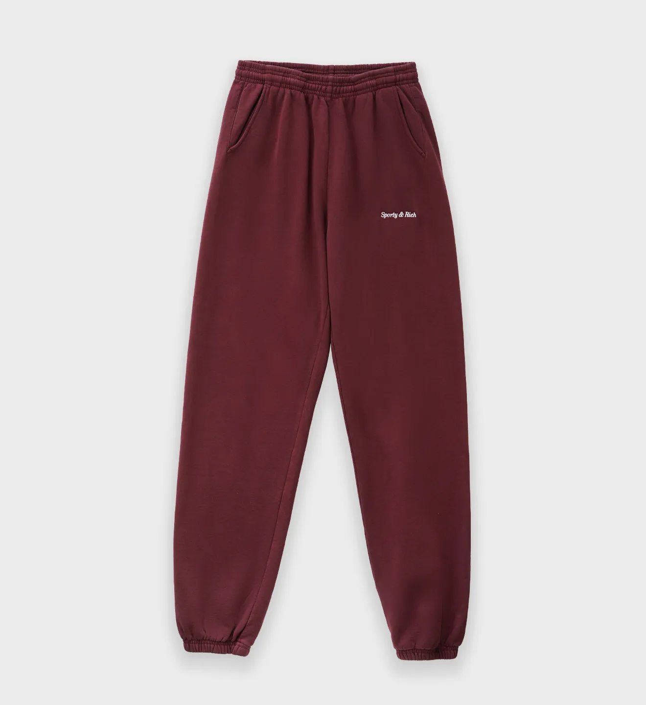 Classic Logo Sweatpants - Merlot sold by Sporty and Rich