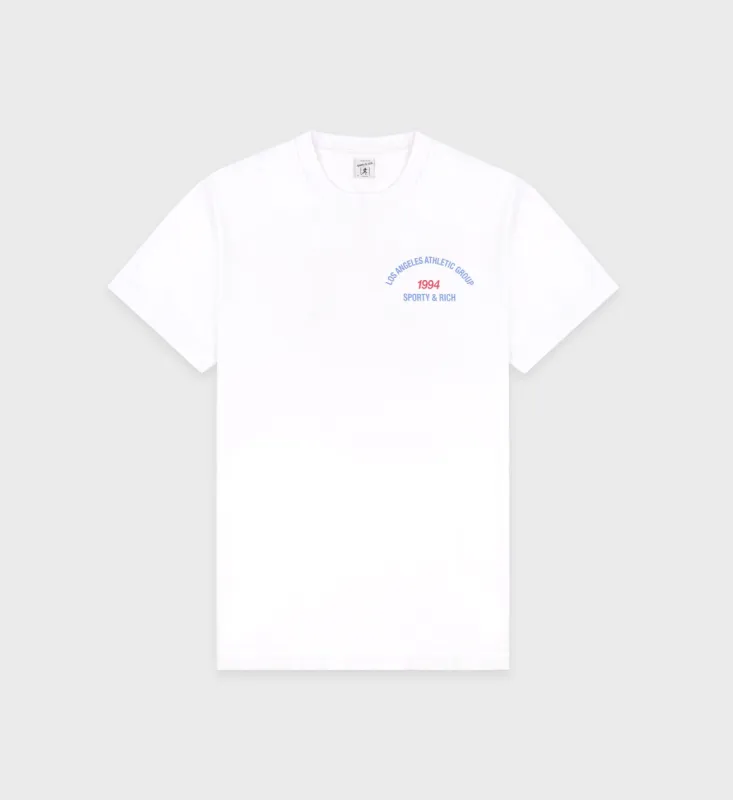 LA Athletic Group T-Shirt - White/China Blue sold by Sporty and Rich