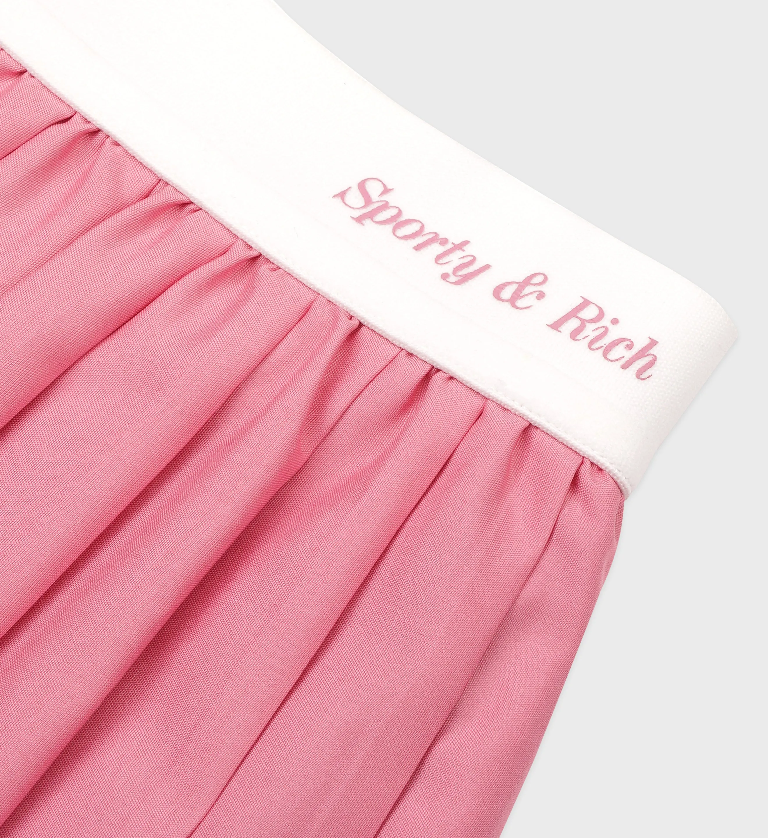 Classic Logo Pleated Tennis Skirt - Pink/White sold by Sporty and Rich product image thumbnail 3