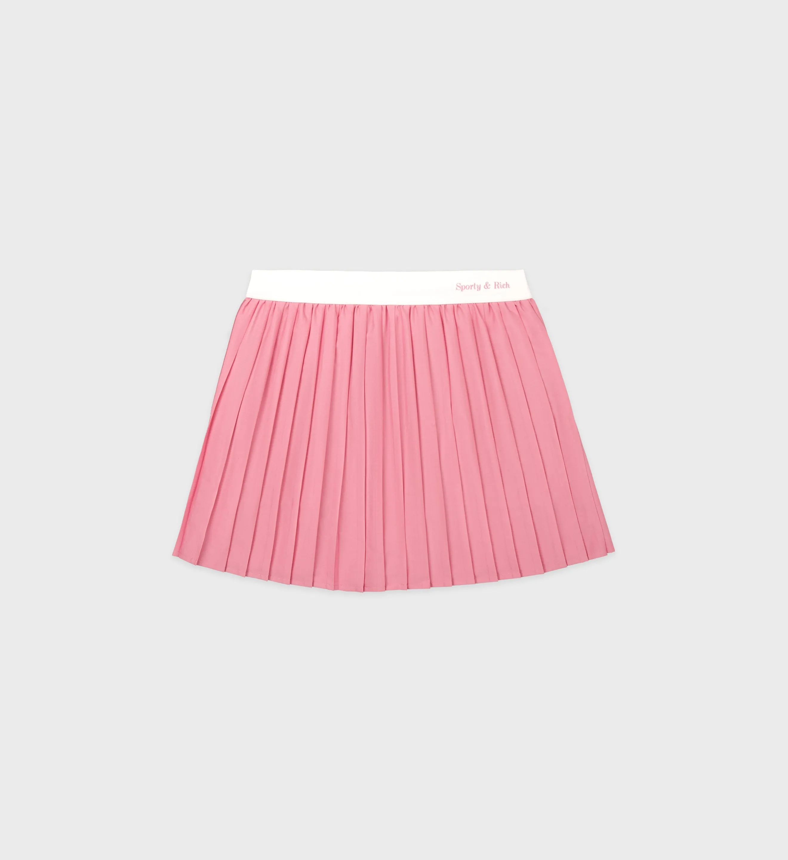 Classic Logo Pleated Tennis Skirt - Pink/White sold by Sporty and Rich