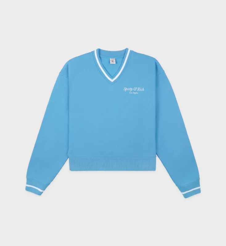 トップス Logo Embroidery V-neck Sweatshirt Classic Logo Embroidered V-Neck Sweater - Chocolate | Parallel