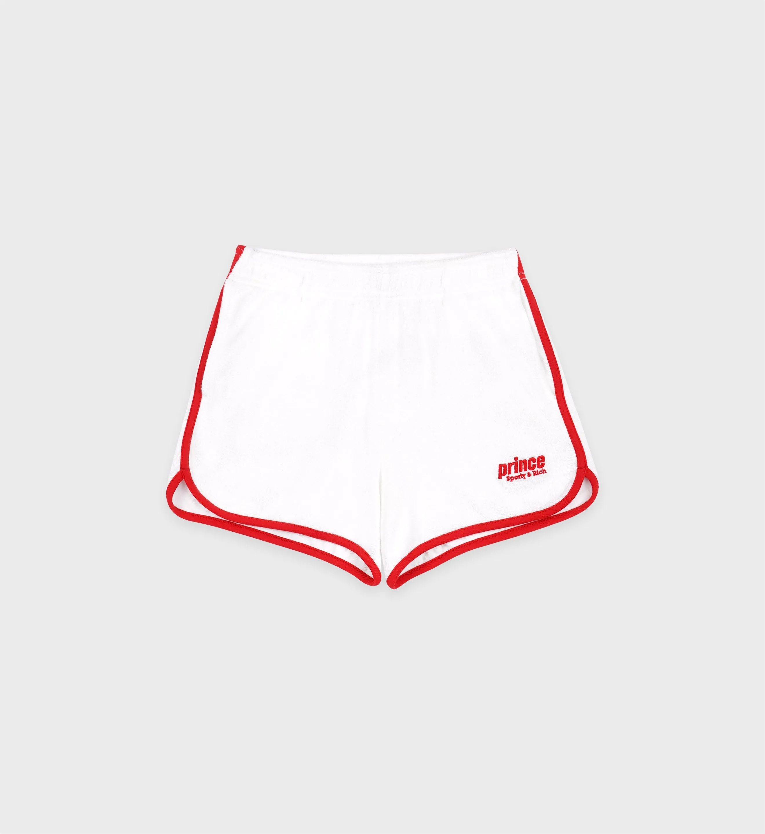 Prince Sporty Terry Short - White/Red sold by Sporty and Rich