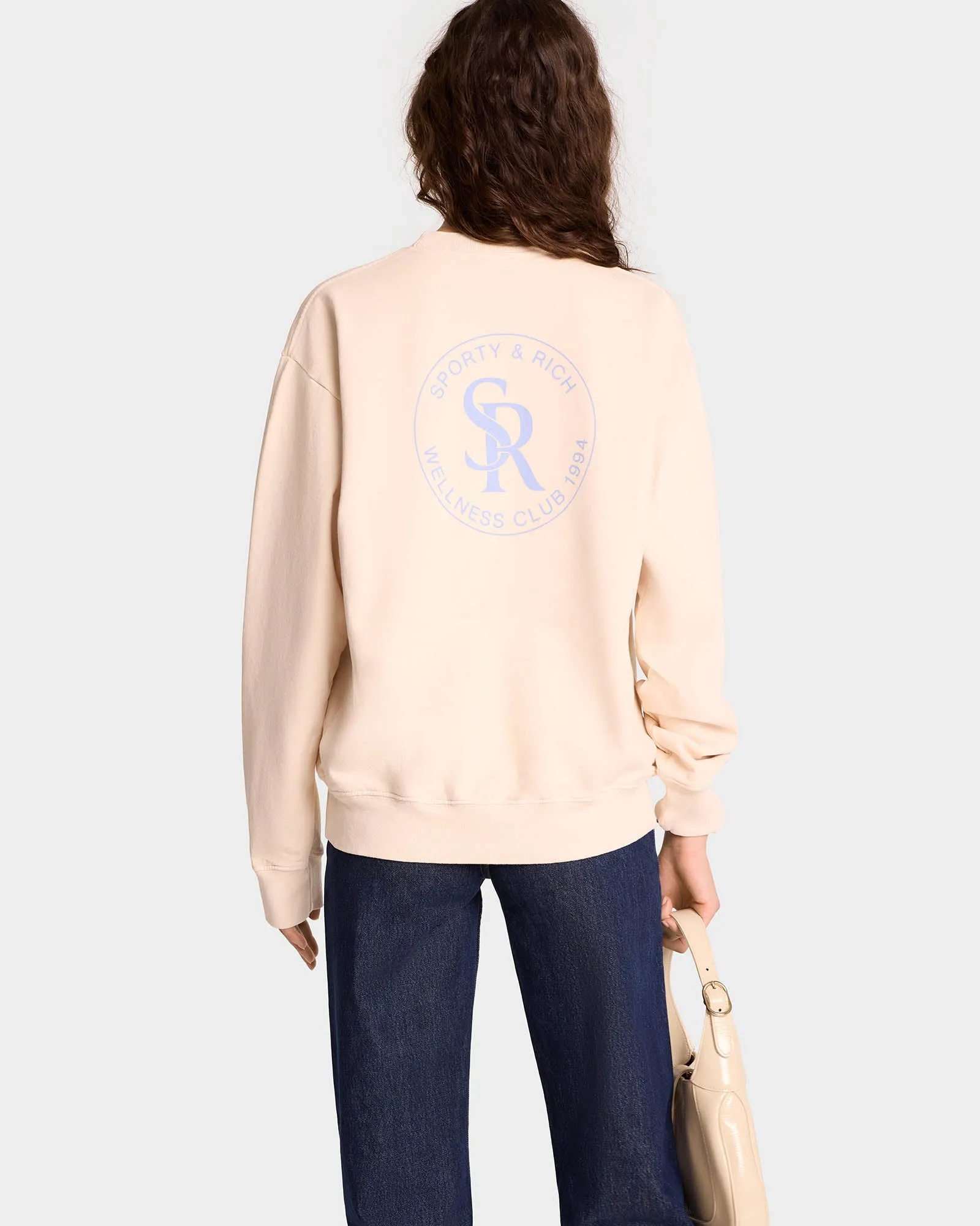 S&R Crewneck - Cream/Sky Blue sold by Sporty and Rich product image thumbnail 5