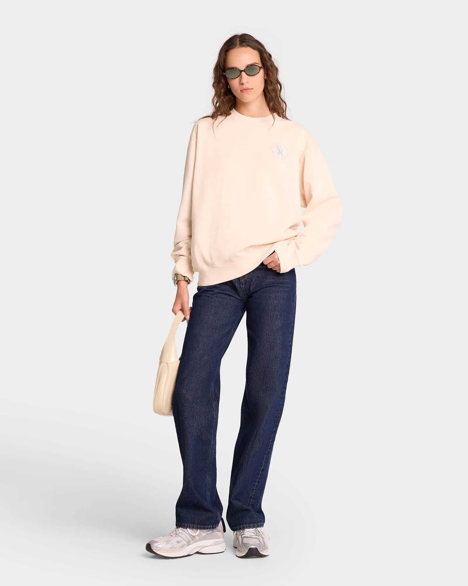 S&R Crewneck - Cream/Sky Blue sold by Sporty and Rich product image thumbnail 3