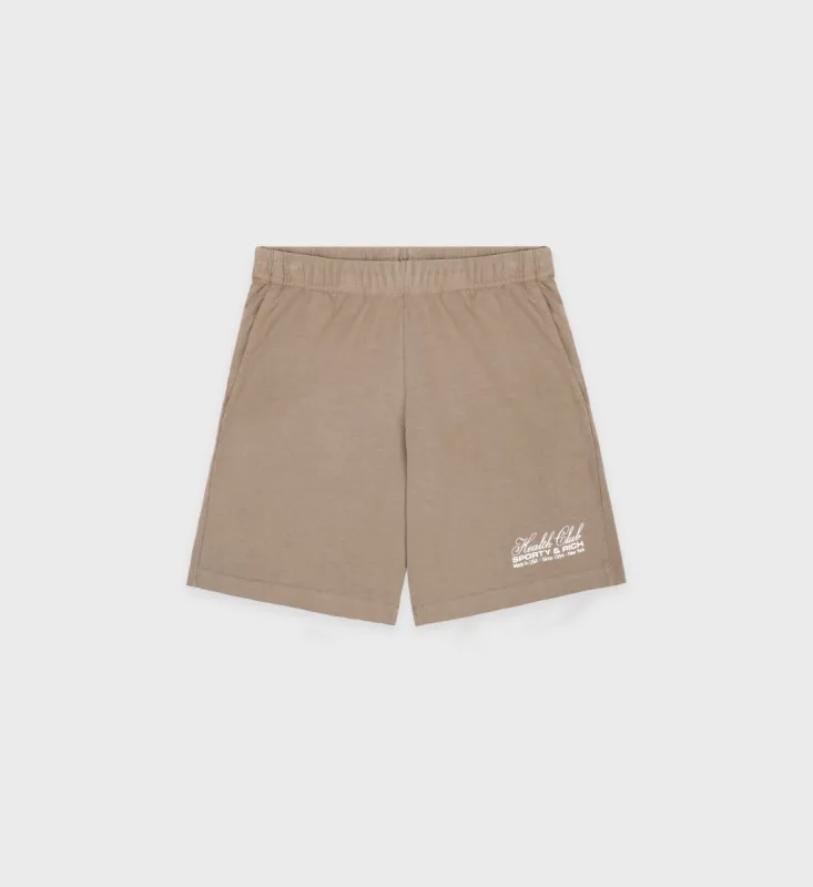 Made In USA Gym Short - Espresso/White sold by Sporty and Rich