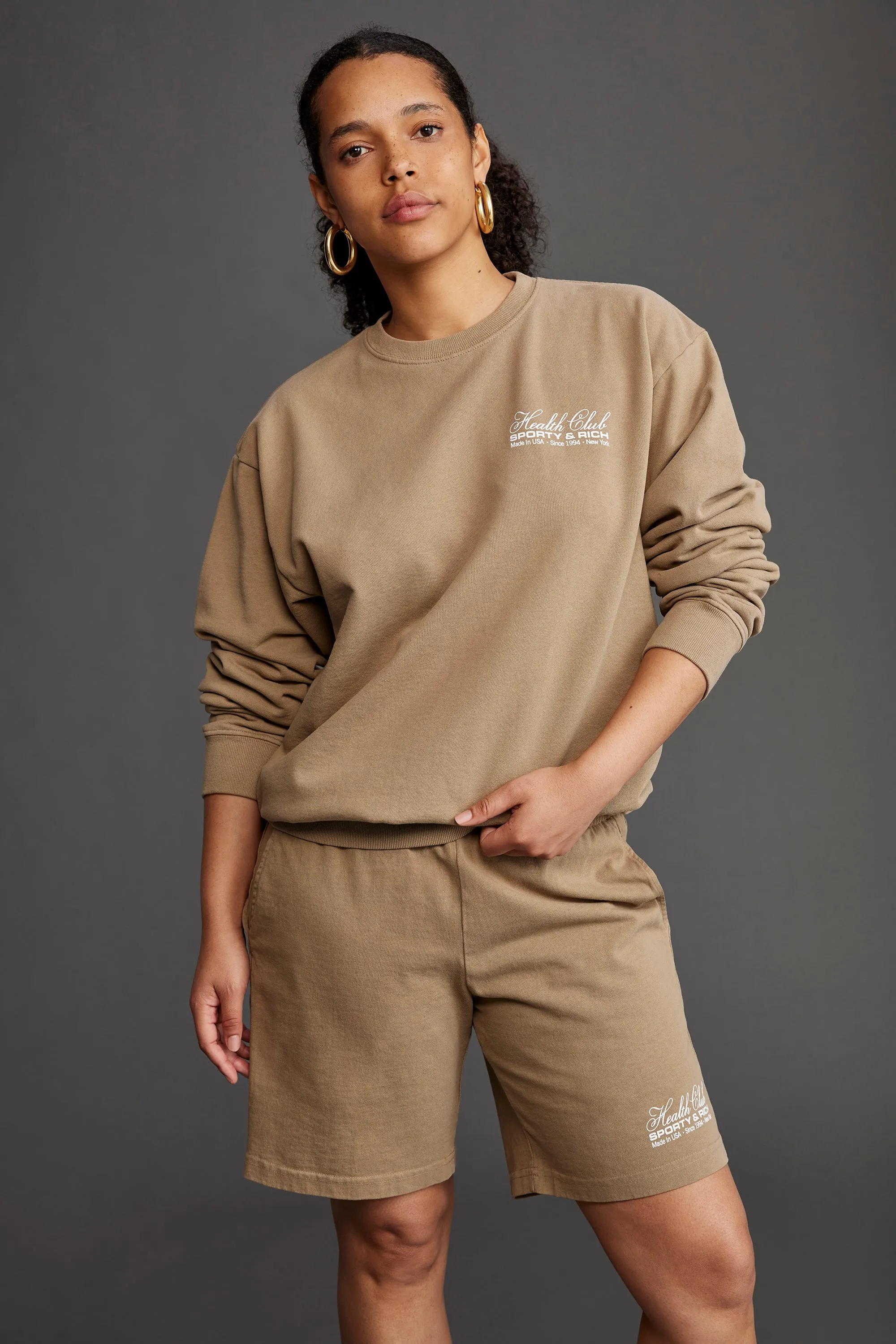 Made In USA Gym Short - Espresso/White sold by Sporty and Rich product image thumbnail 5