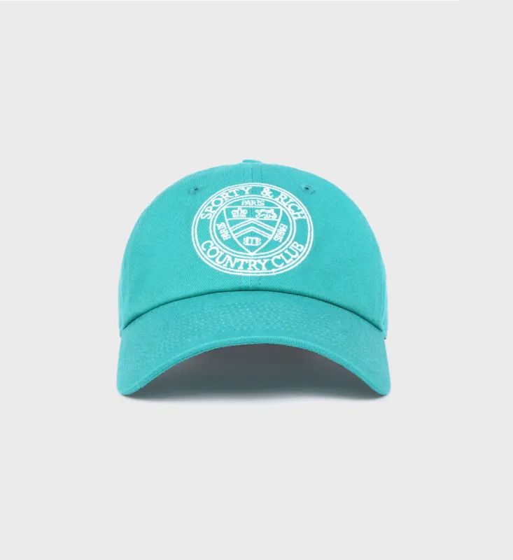 Connecticut Crest Embroidered Hat - Caribbean/White sold by Sporty and Rich