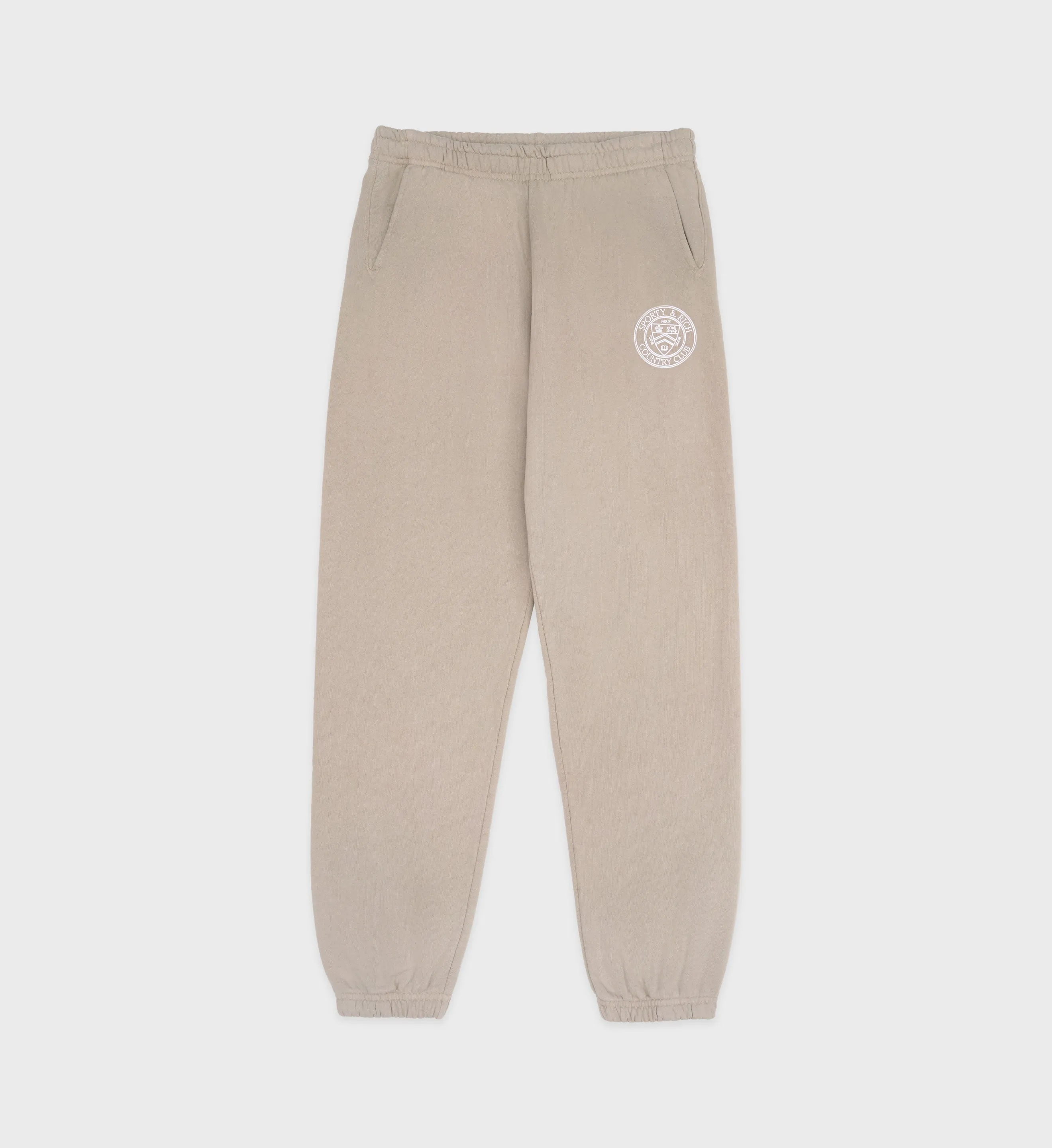 Paris Country Club Sweatpant - Elephant/White sold by Sporty and Rich