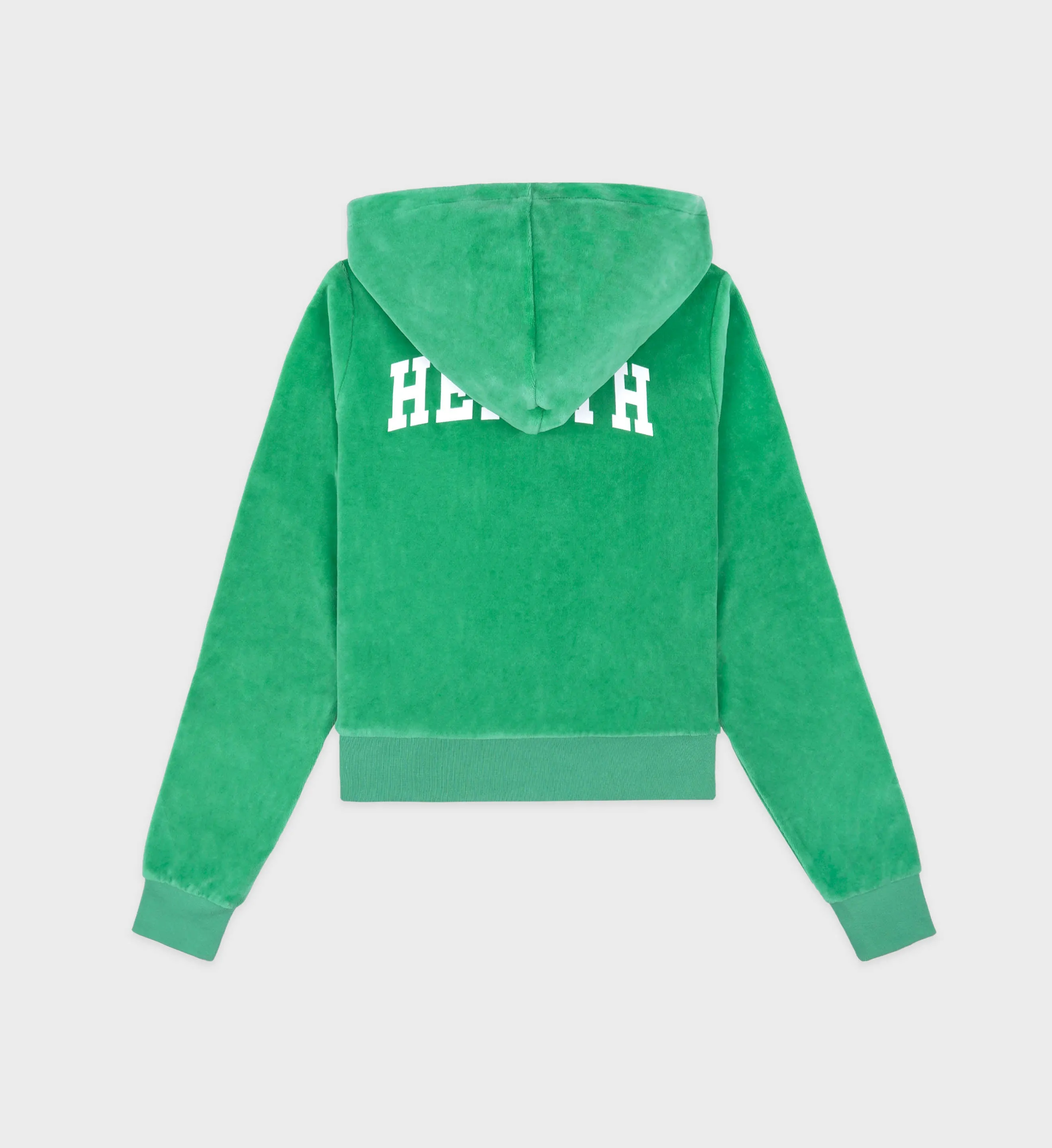 Health Ivy Velour Zipped Hoodie - Verde/White sold by Sporty and Rich product image thumbnail 2