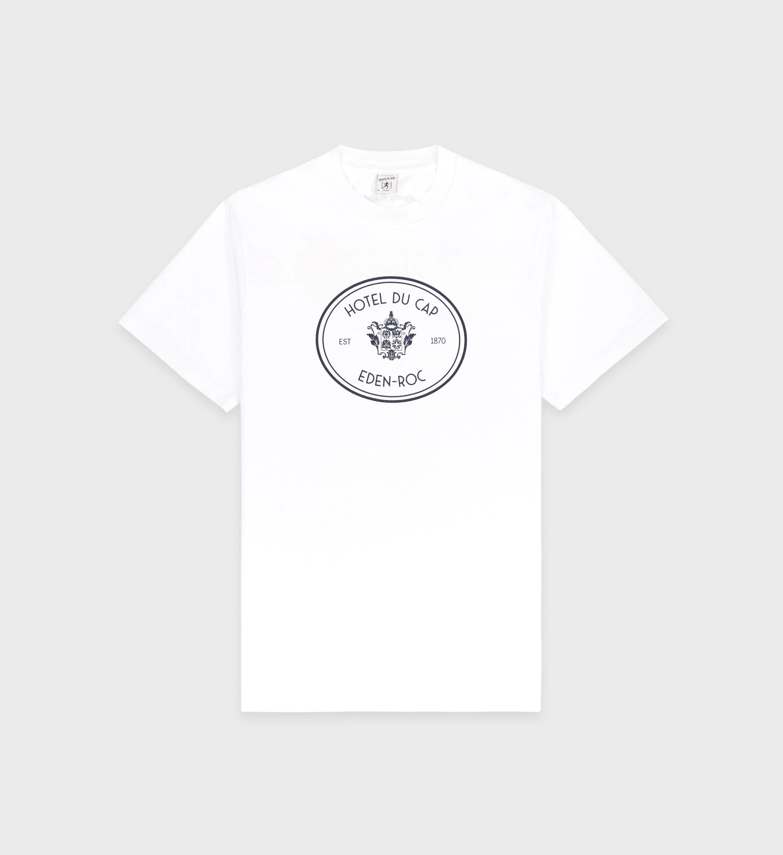Eden Crest T-Shirt - White/Navy sold by Sporty and Rich