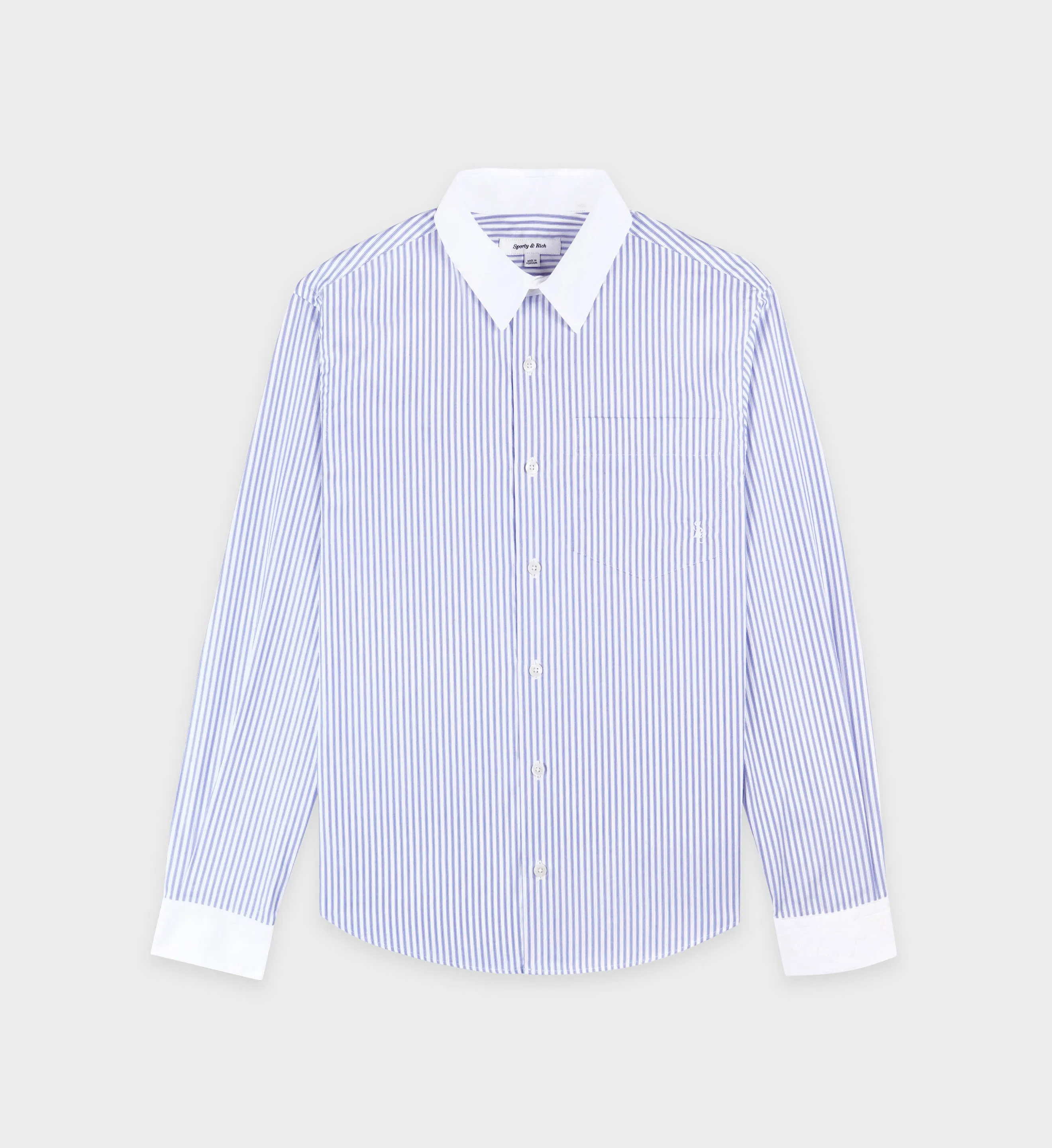 SRC Shirt - White/Blue Striped sold by Sporty and Rich