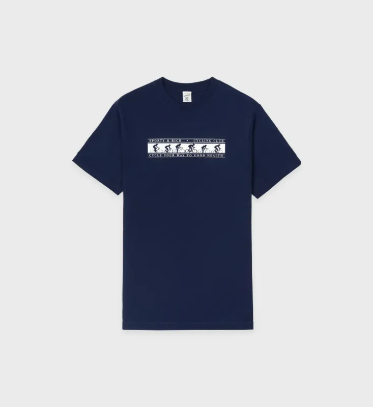 Cycling Club T-Shirt - Navy sold by Sporty and Rich