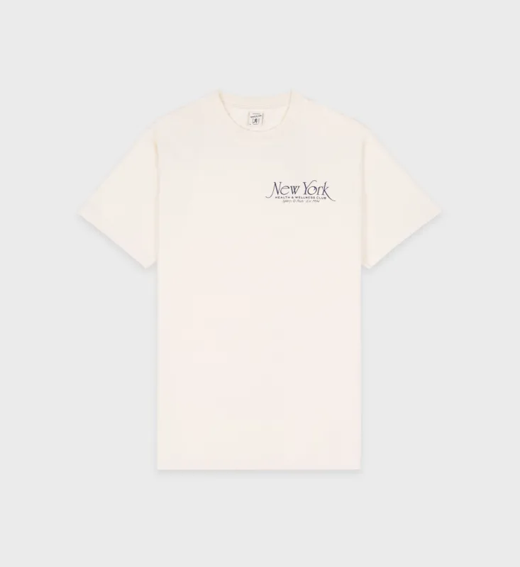 NY 94 T-Shirt - Cream/Navy sold by Sporty and Rich