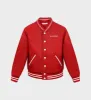 Wellness Club Varsity Jacket - Ruby/White sold by Sporty and Rich