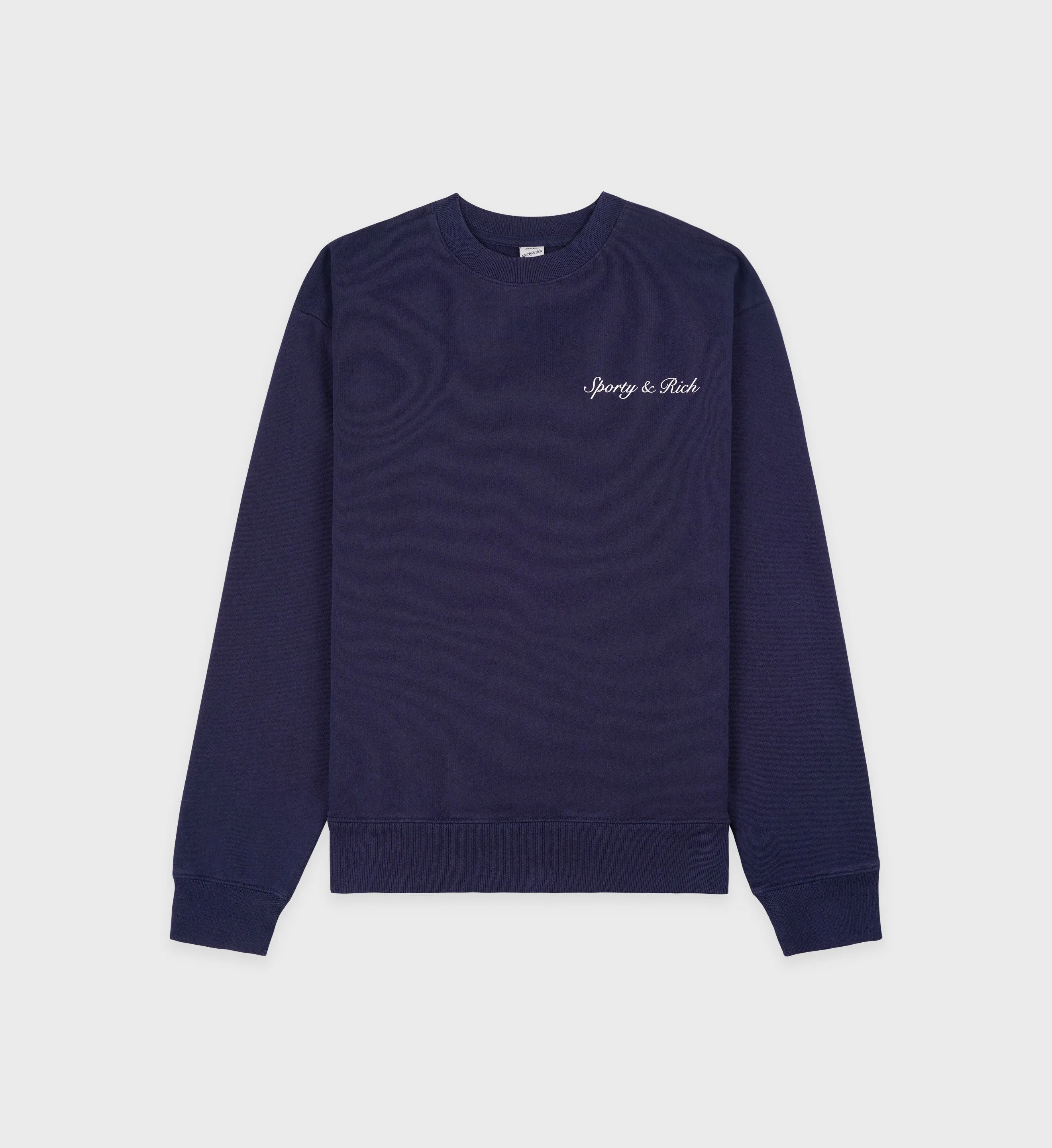 Syracuse Crewneck - Navy/White sold by Sporty and Rich