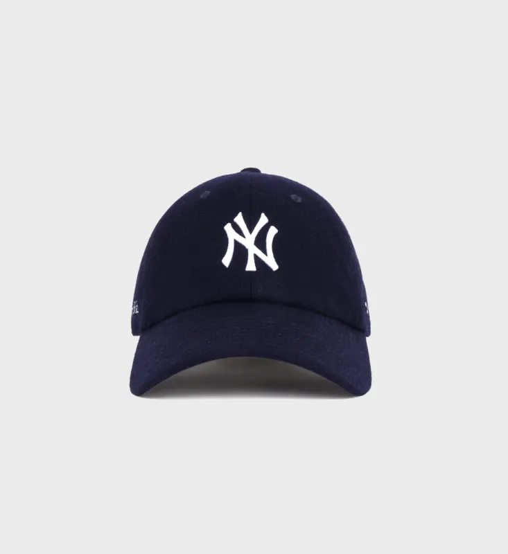 Yankees Serif Wool Hat - Navy/White sold by Sporty and Rich