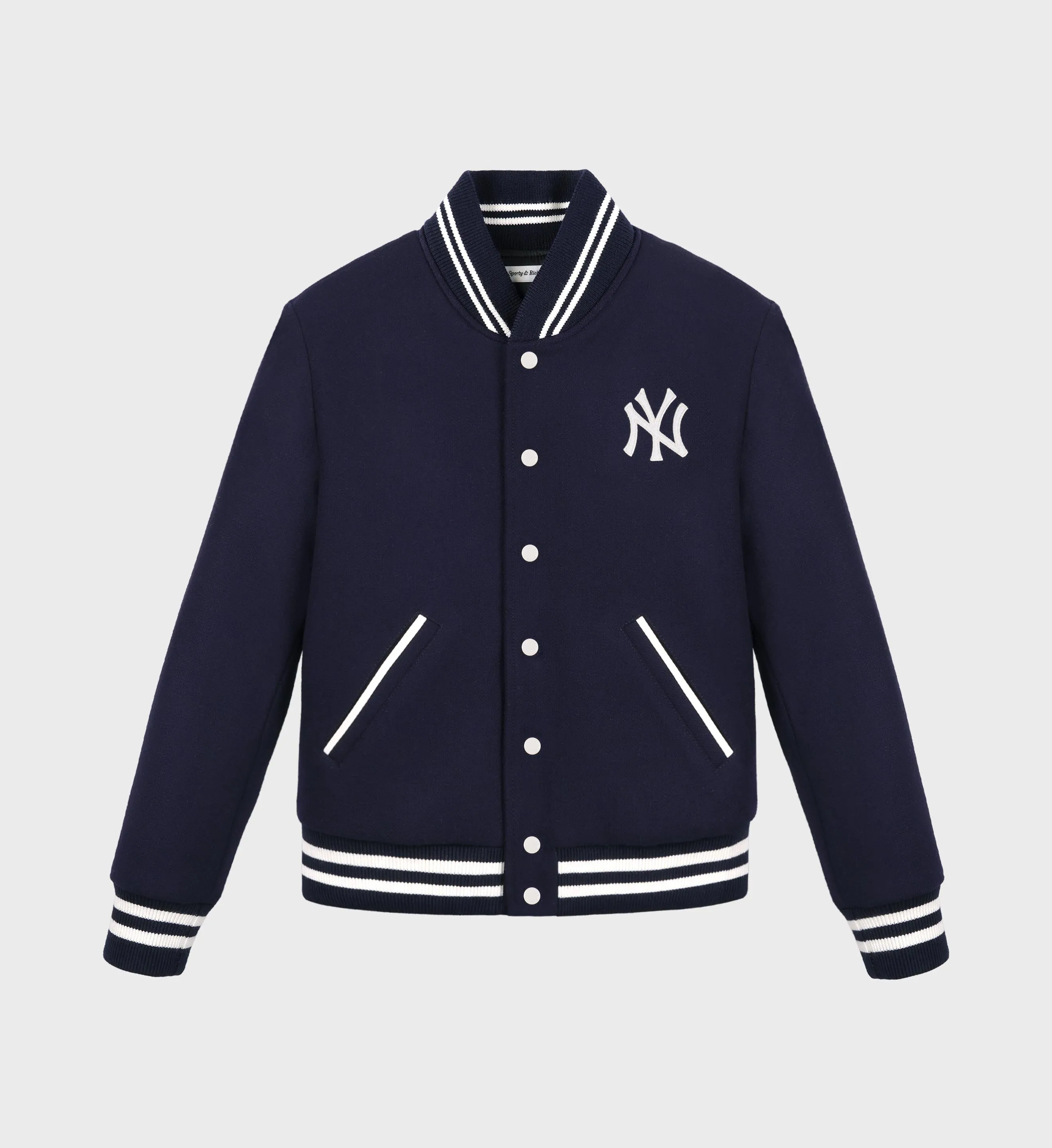 Yankees Serif Varsity Jacket - Navy/White sold by Sporty and Rich
