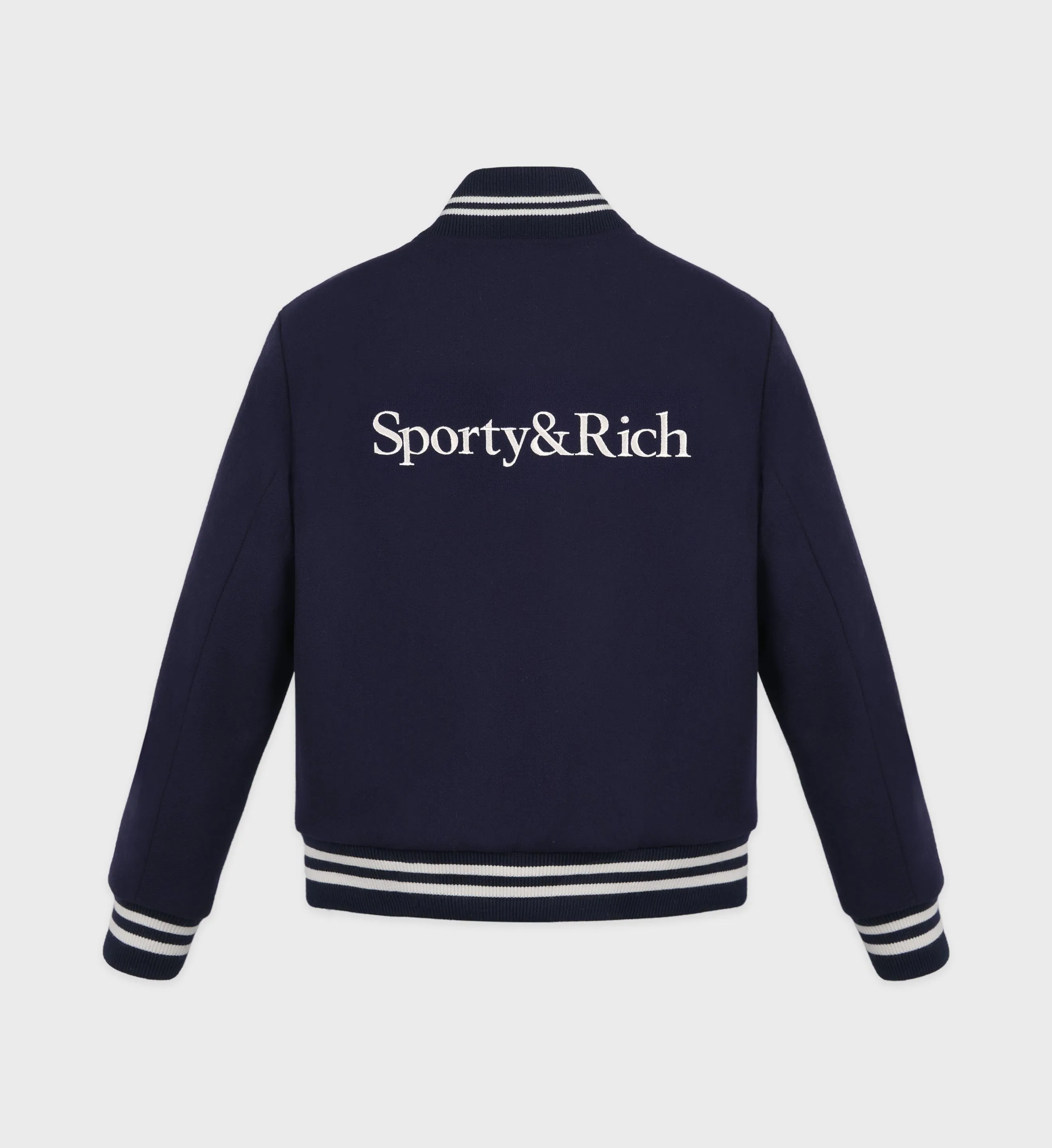 Yankees Serif Varsity Jacket - Navy/White sold by Sporty and Rich product image thumbnail 2
