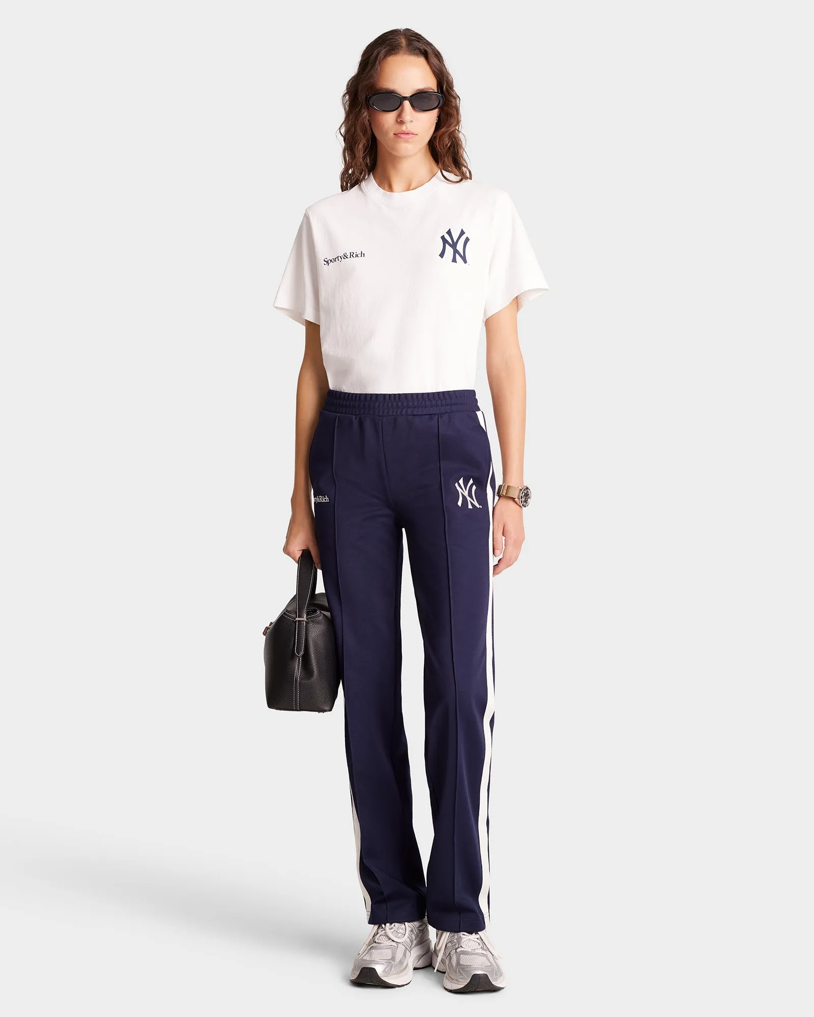 Yankees Serif Track Pants - Navy/White sold by Sporty and Rich product image thumbnail 3