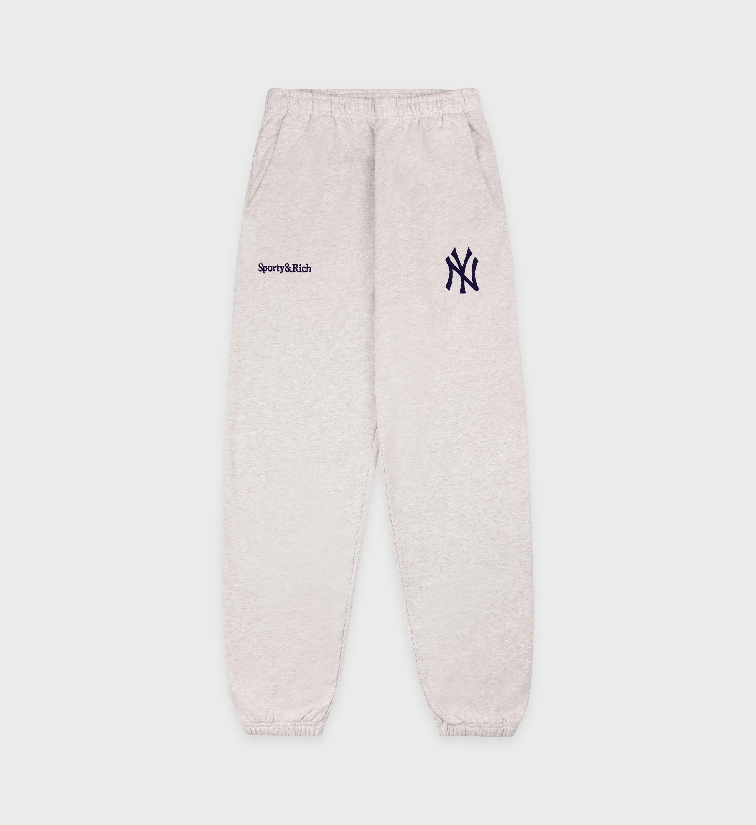 Yankees Serif Sweatpant - Heather Gray/Navy sold by Sporty and Rich