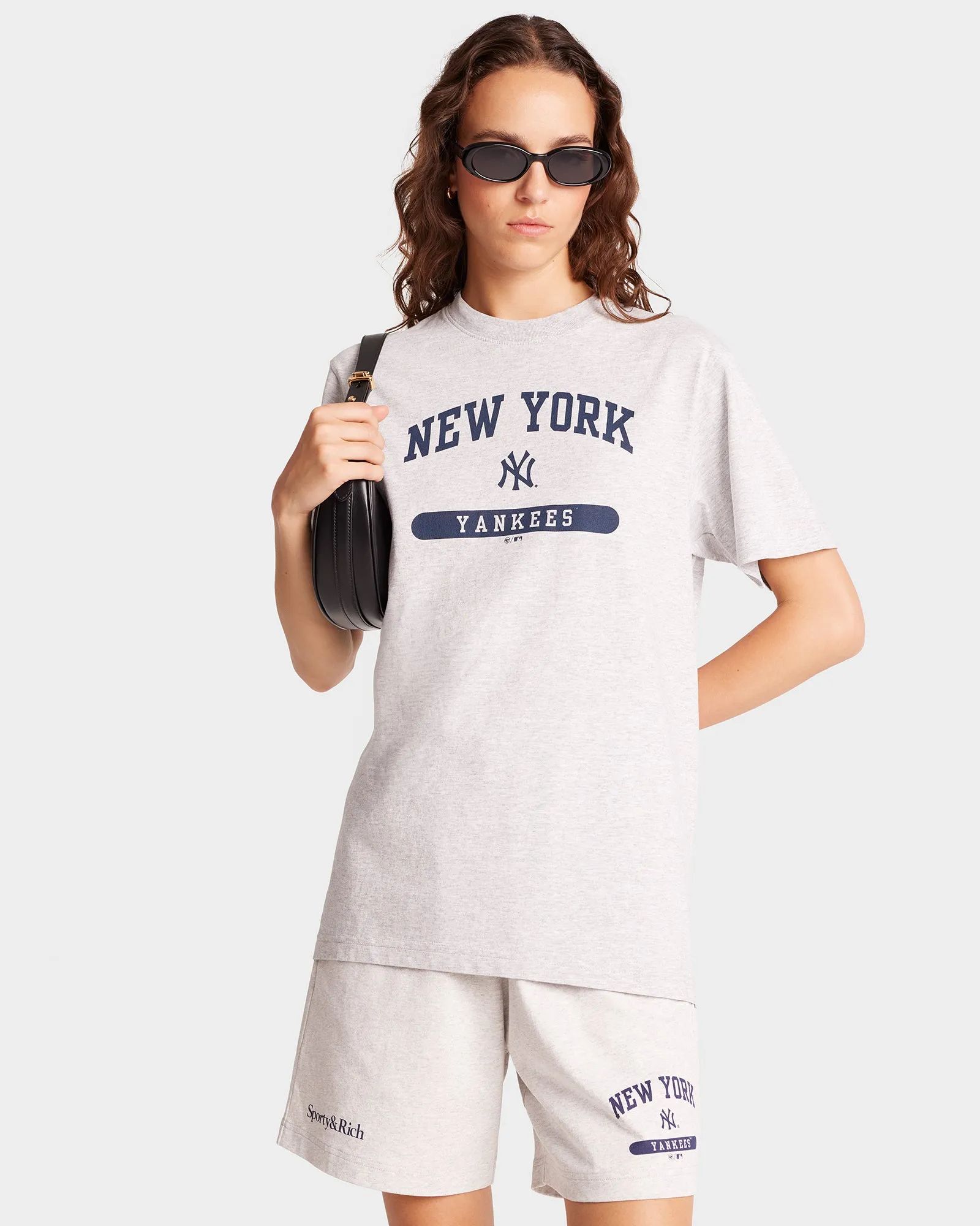League T-Shirt - Heather Gray/Navy sold by Sporty and Rich product image thumbnail 4