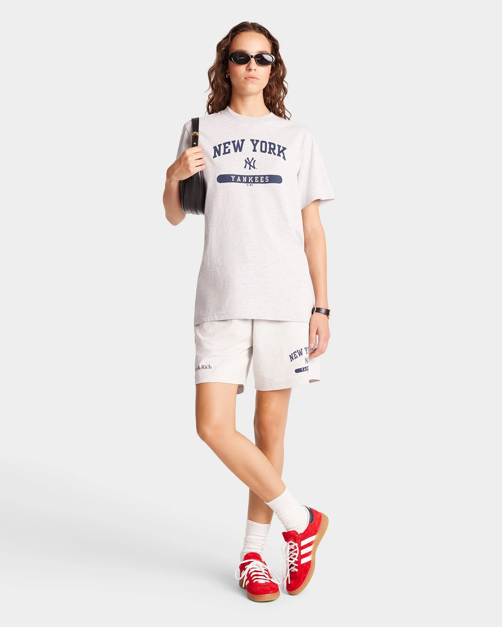 League T-Shirt - Heather Gray/Navy sold by Sporty and Rich product image thumbnail 3