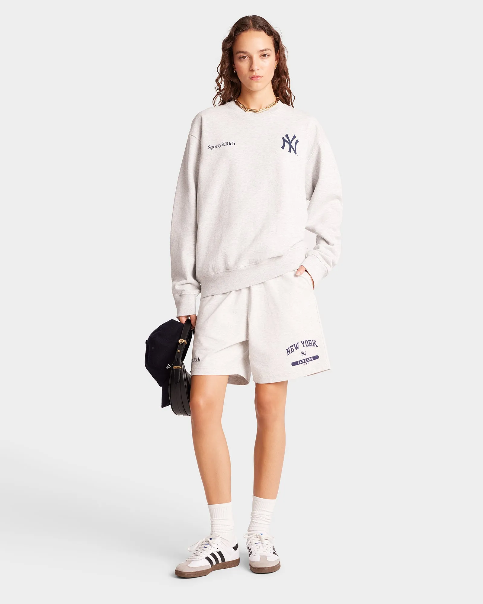 League Gym Short - Heather Gray/Navy sold by Sporty and Rich product image thumbnail 5