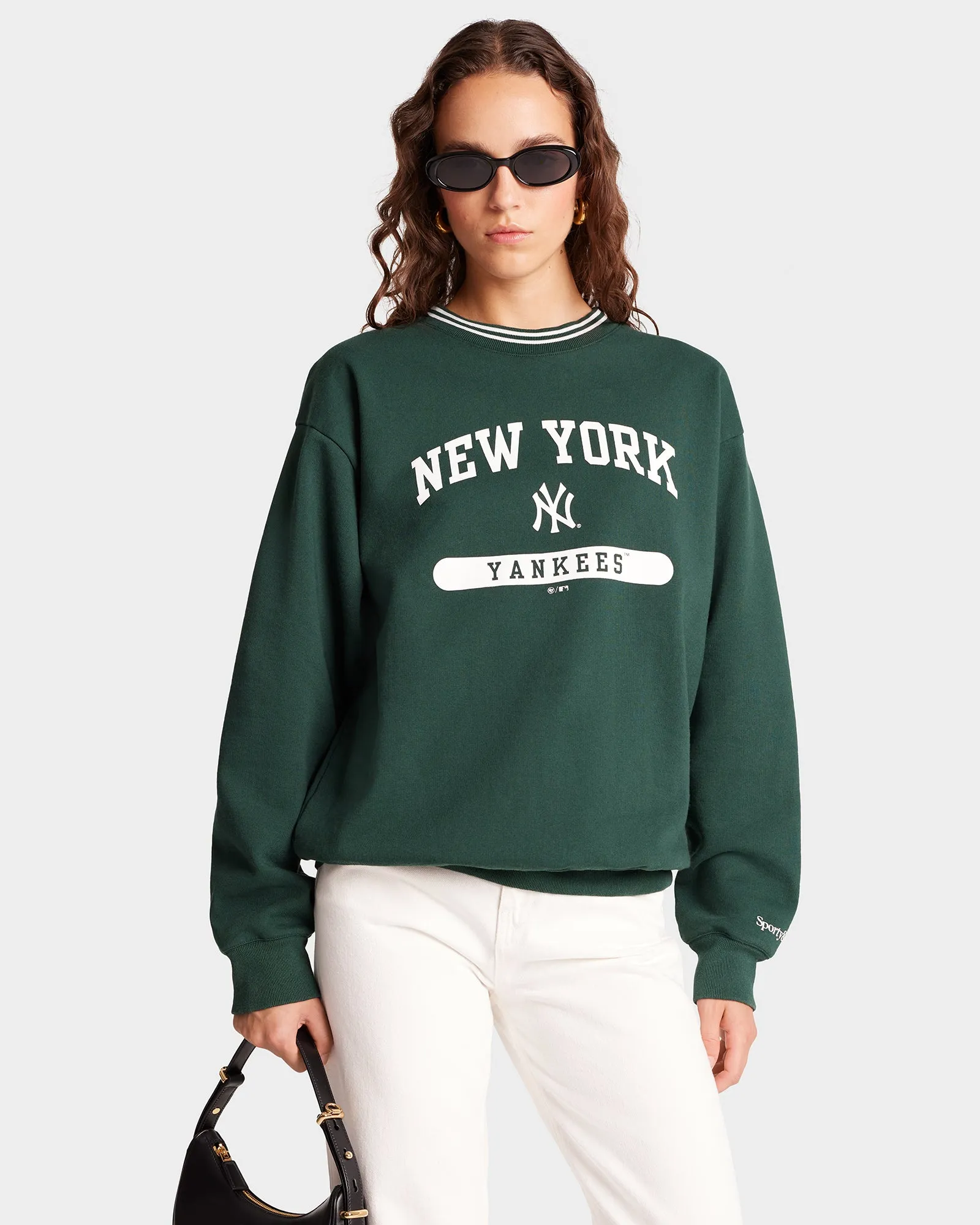 League Crewneck - Forest/White sold by Sporty and Rich product image thumbnail 4