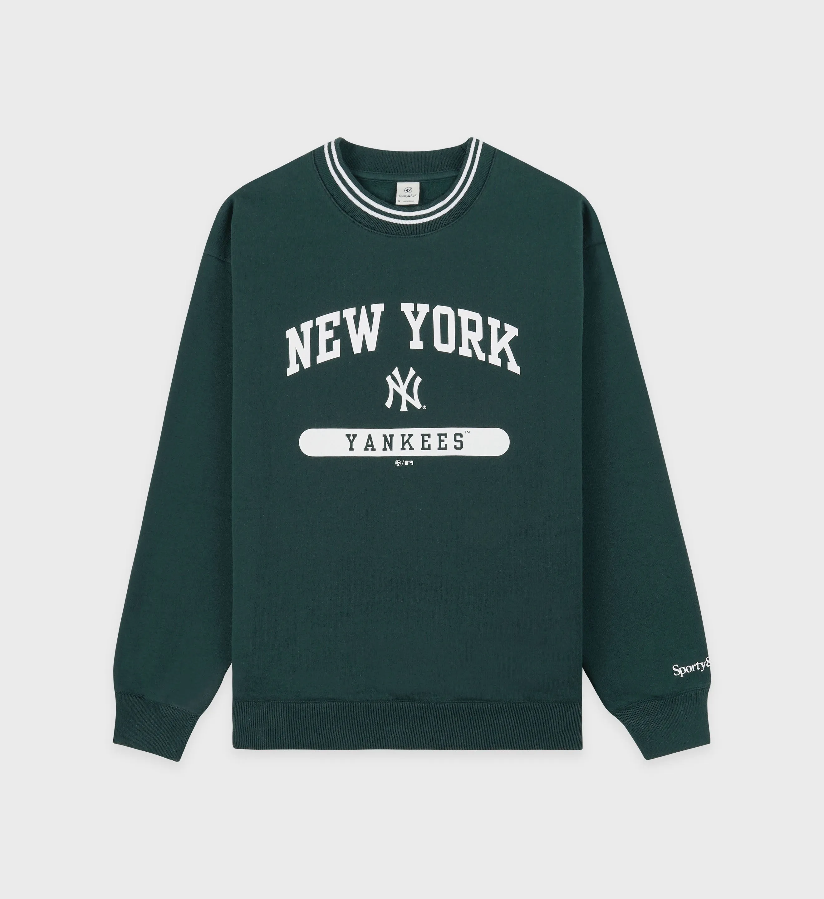 League Crewneck - Forest/White sold by Sporty and Rich