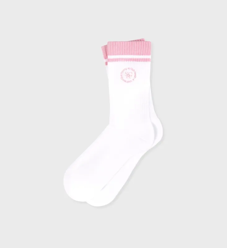 SRHWC Socks - White/Ballet sold by Sporty and Rich