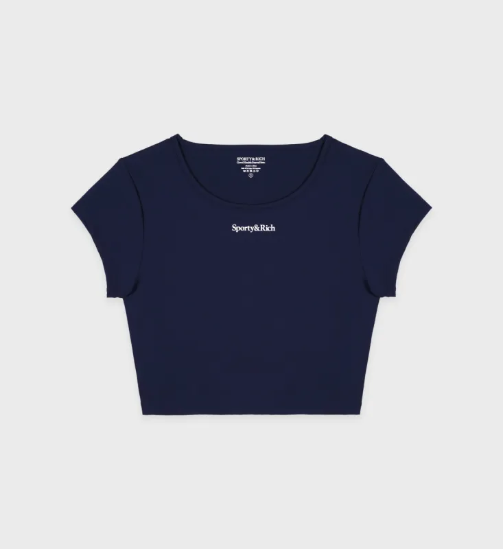Serif Logo Training Tee - Navy/White sold by Sporty and Rich