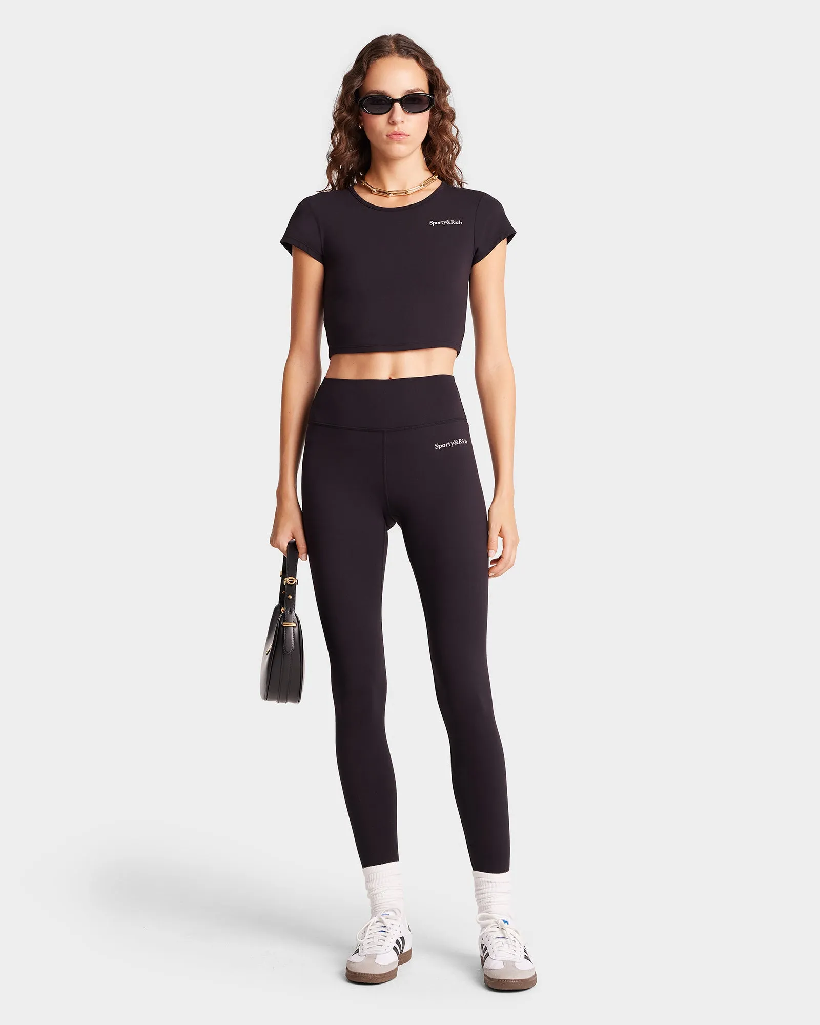 Serif Logo Training Tee - Black/White sold by Sporty and Rich product image thumbnail 4