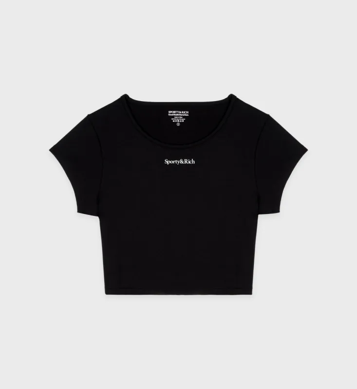 Serif Logo Training Tee - Black/White sold by Sporty and Rich
