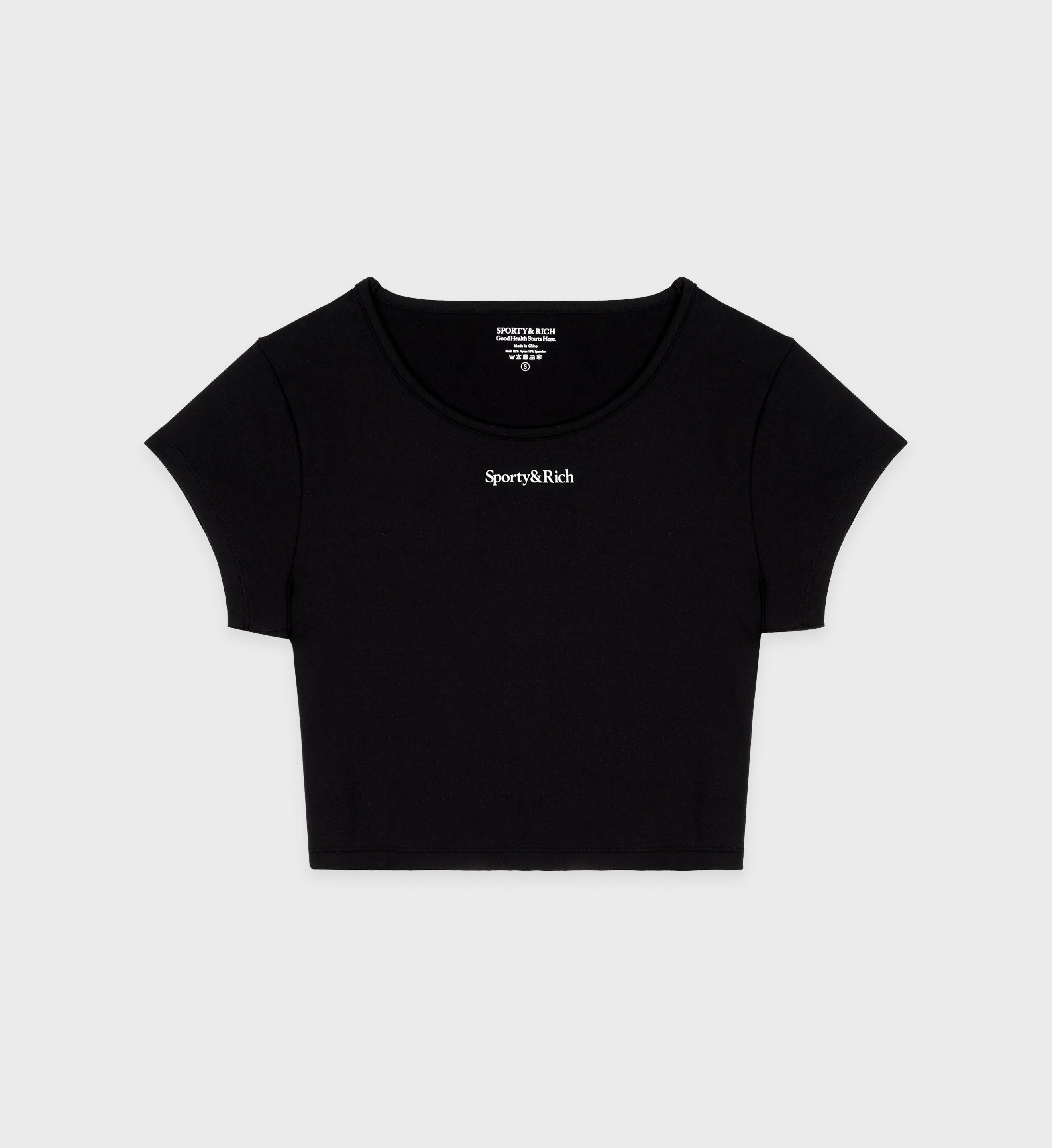 Serif Logo Training Tee - Black/White sold by Sporty and Rich