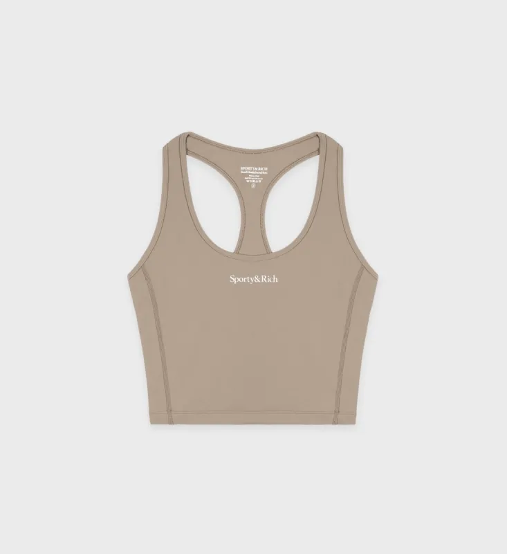 Serif Logo Sports Tank - Elephant/White sold by Sporty and Rich