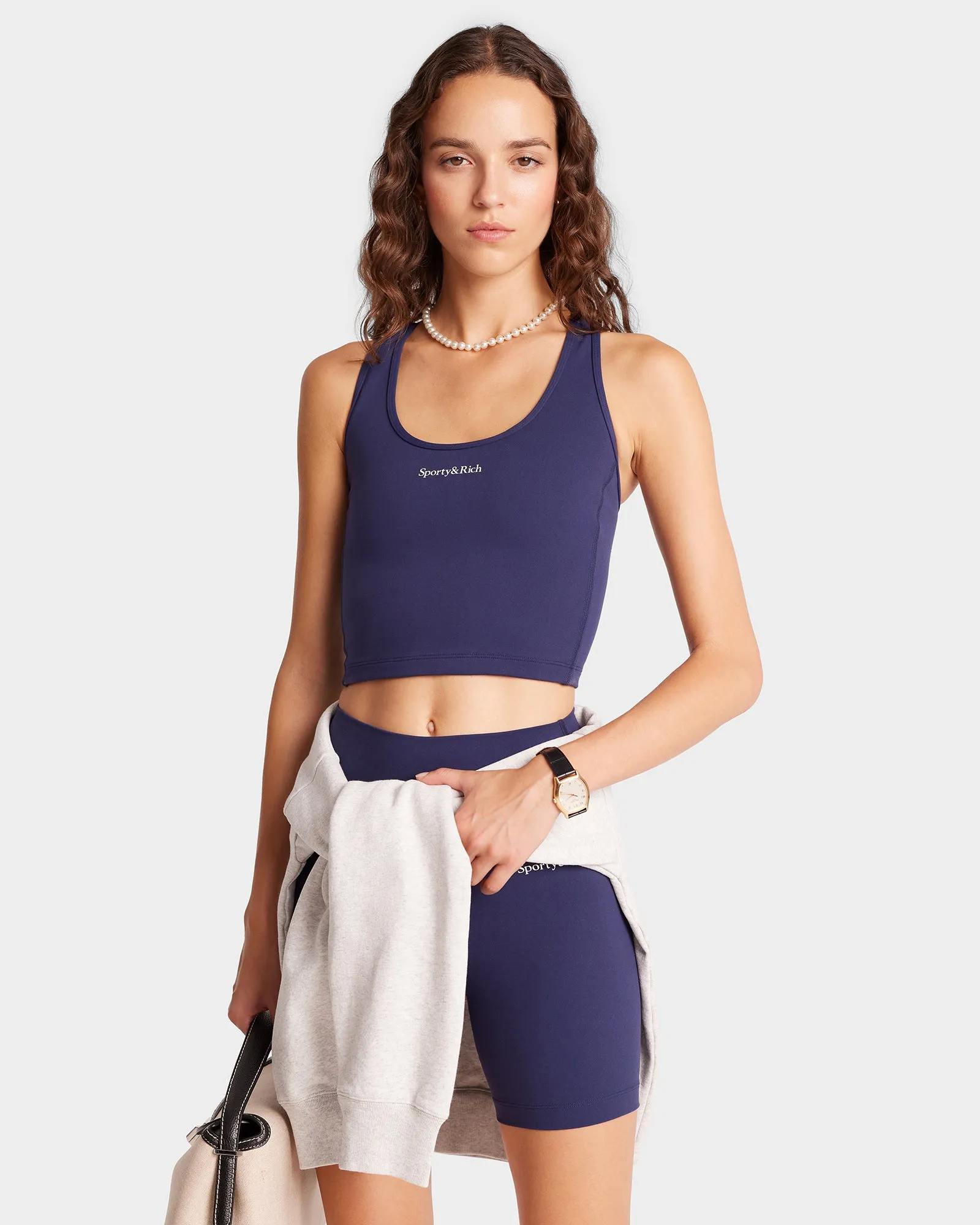 Serif Logo Sports Tank - Navy/White sold by Sporty and Rich product image thumbnail 2