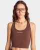 Serif Logo Sports Tank - Chocolate/White sold by Sporty and Rich
