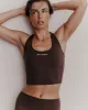 Serif Logo Sports Tank - Chocolate/White sold by Sporty and Rich