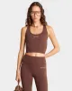 Serif Logo Sports Tank - Chocolate/White sold by Sporty and Rich