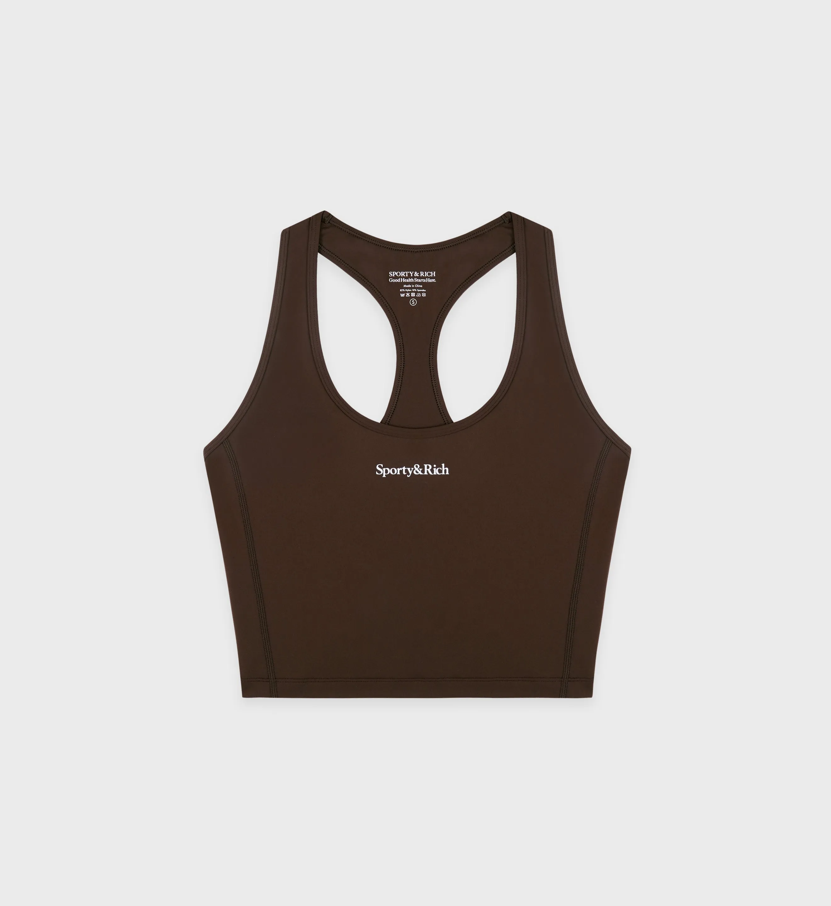 Serif Logo Sports Tank - Chocolate/White sold by Sporty and Rich