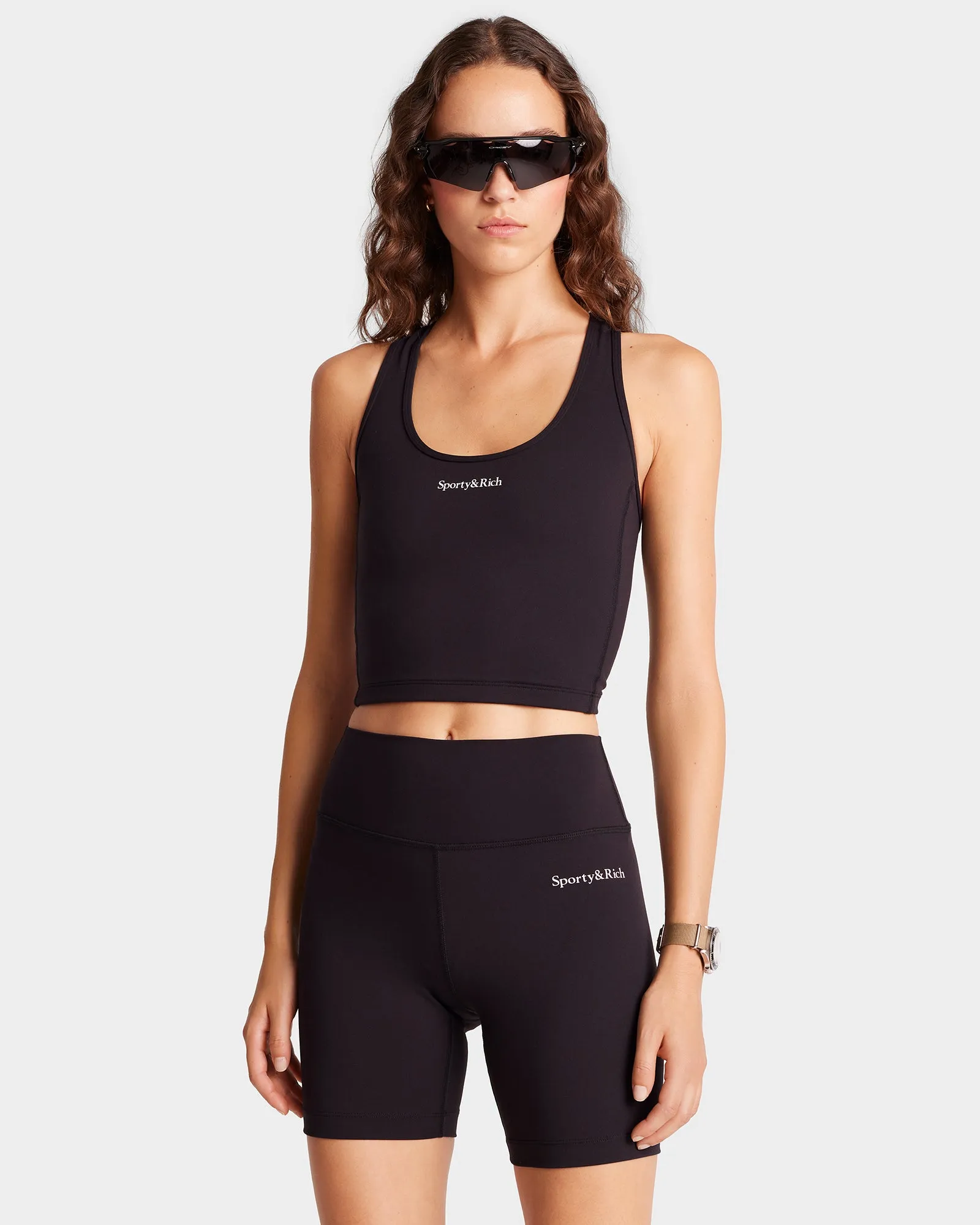 Serif Logo Sports Tank - Black/White sold by Sporty and Rich product image thumbnail 2