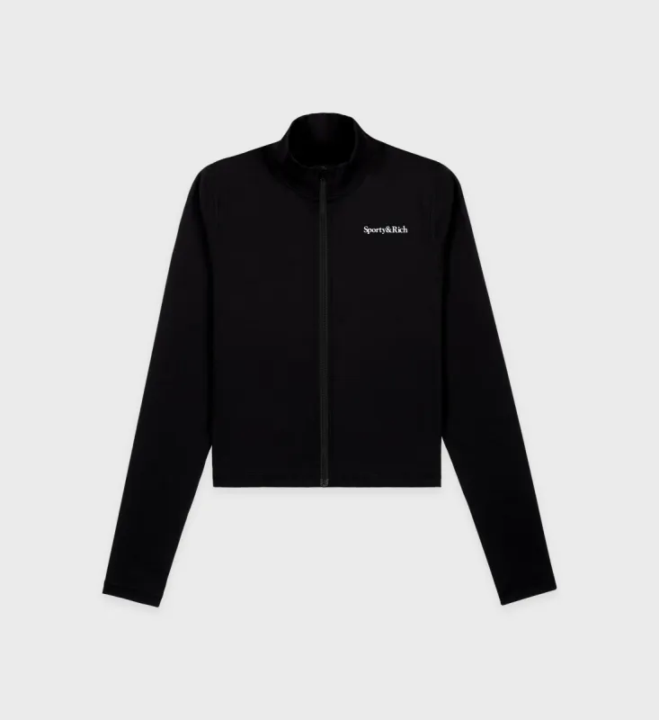 Serif Logo Sports Jacket - Black/White sold by Sporty and Rich