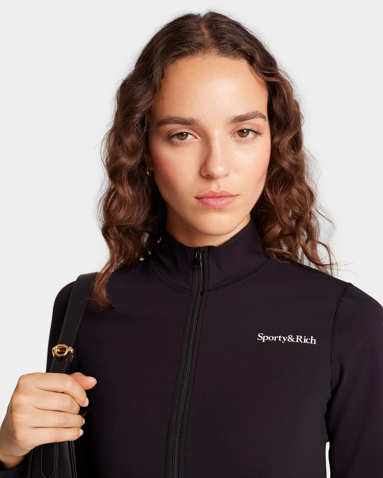 Serif Logo Sports Jacket - Black/White sold by Sporty and Rich product image thumbnail 5