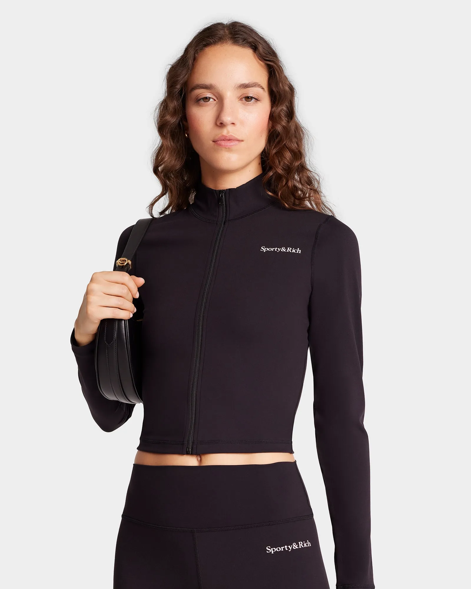 Serif Logo Sports Jacket - Black/White sold by Sporty and Rich product image thumbnail 4