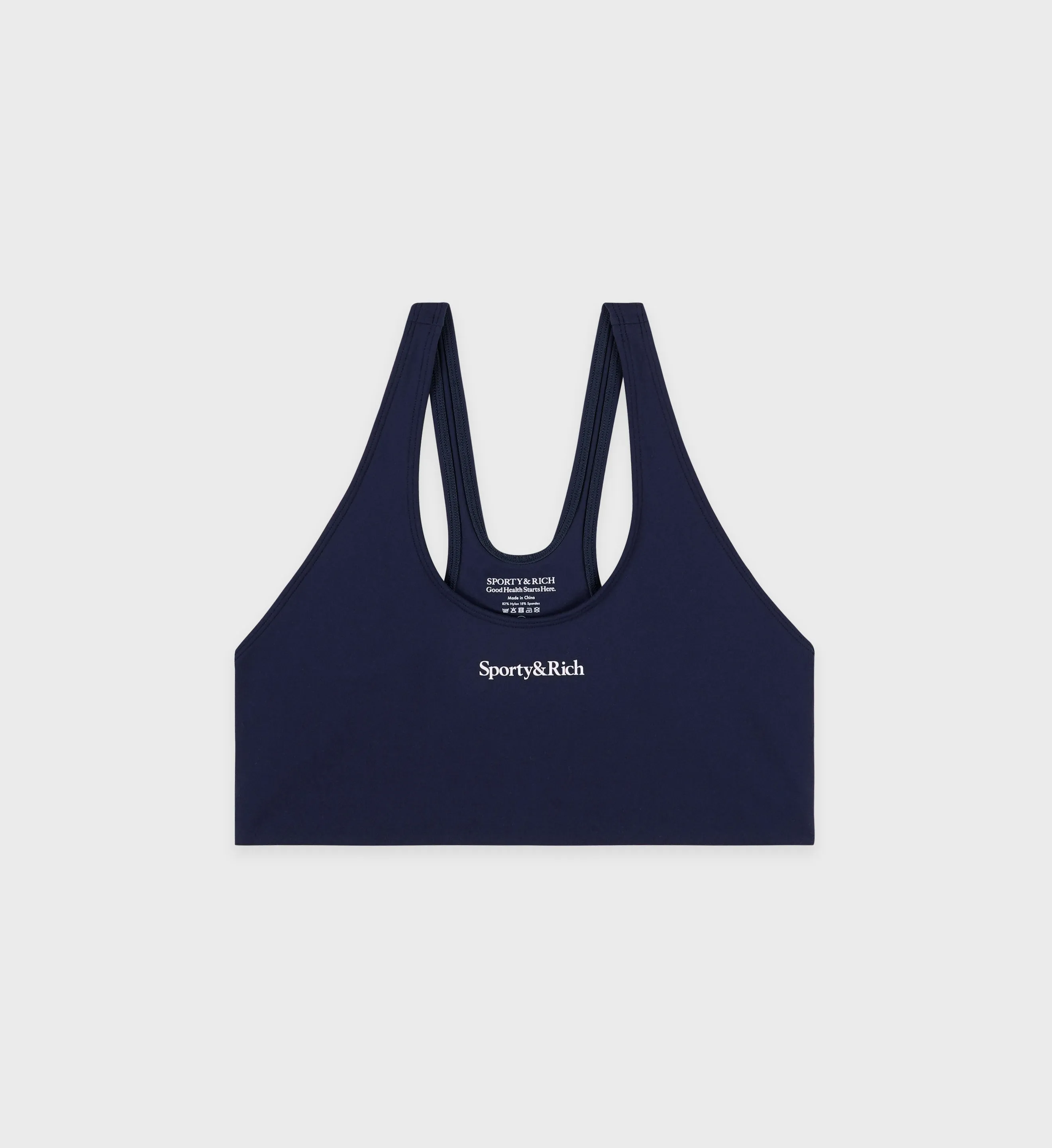 Serif Logo Sports Bra - Navy/White sold by Sporty and Rich