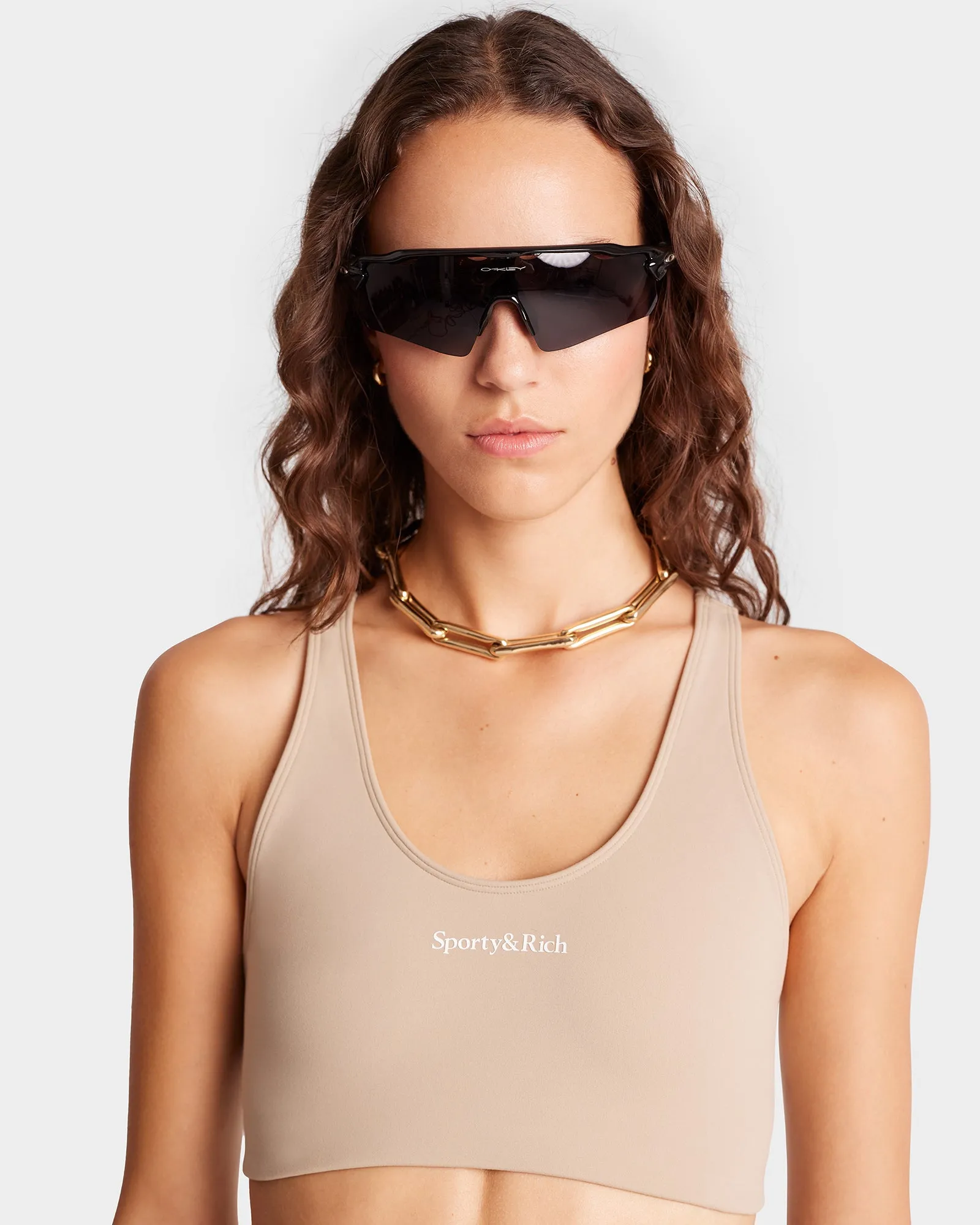 Serif Logo Sport Bra - Elephant/White sold by Sporty and Rich product image thumbnail 3