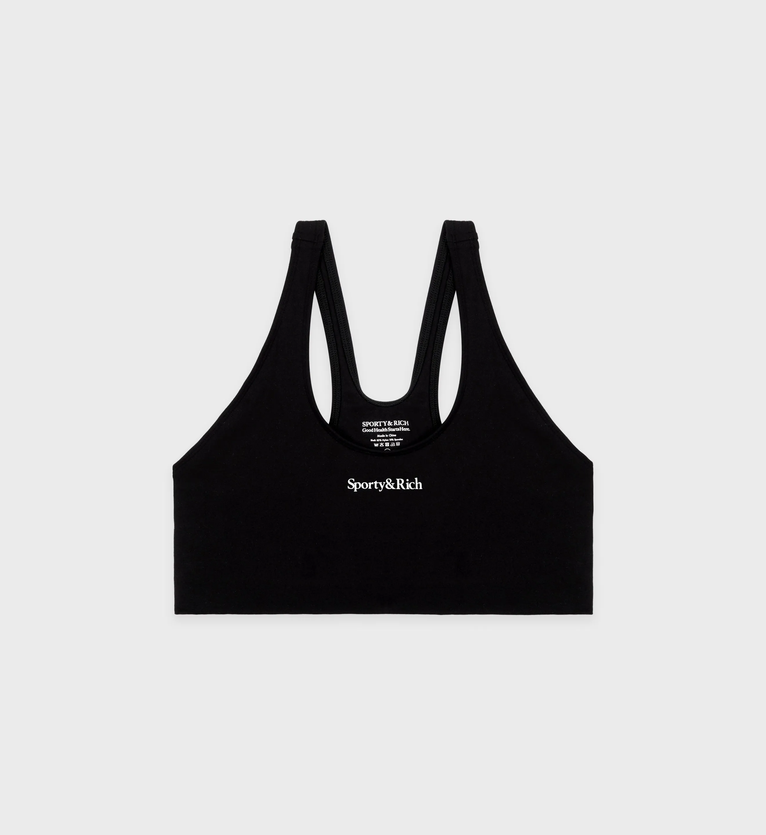 Serif Logo Sport Bra - Black/White sold by Sporty and Rich